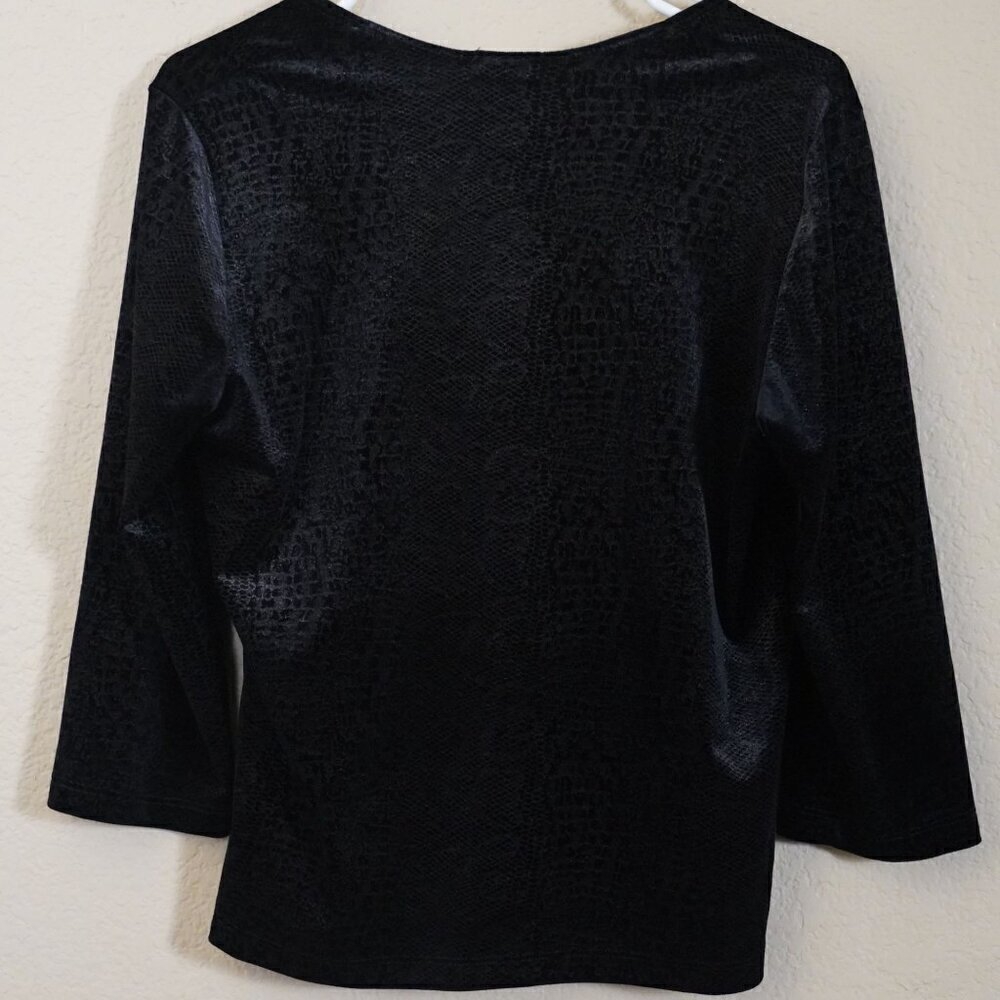 Vintage Paul Harris Design Square Neck Velvet Animal Burnout M Whimsigoth 90s - Picture 5 of 6